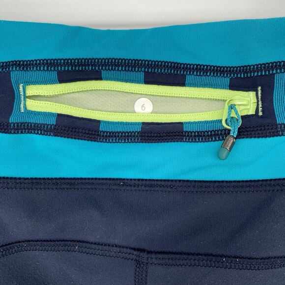 Lululemon Speed Tight Navy Blue And Teal Women's Size 6 - Picture 3 of 9